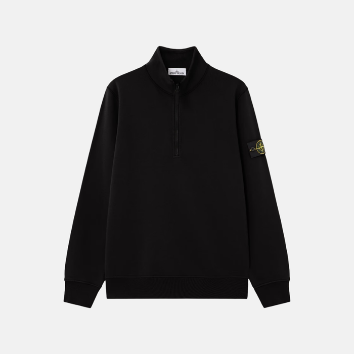 Sweater met halve rits en logo