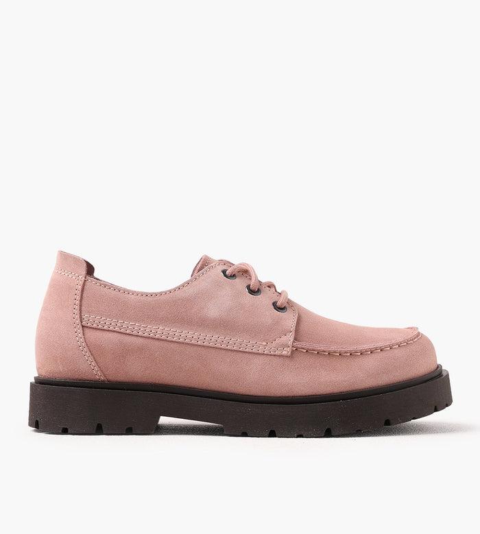 Highwood Moc Lace Low Suede Leather Pink Clay