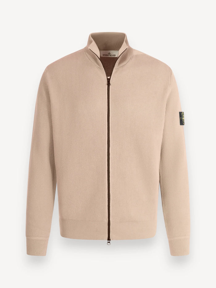 Cotton Knit Cardigan - Beige