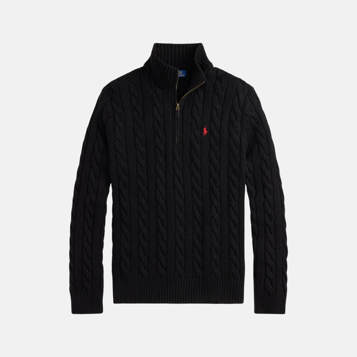 Cable-Knit Cotton Quarter-Zip