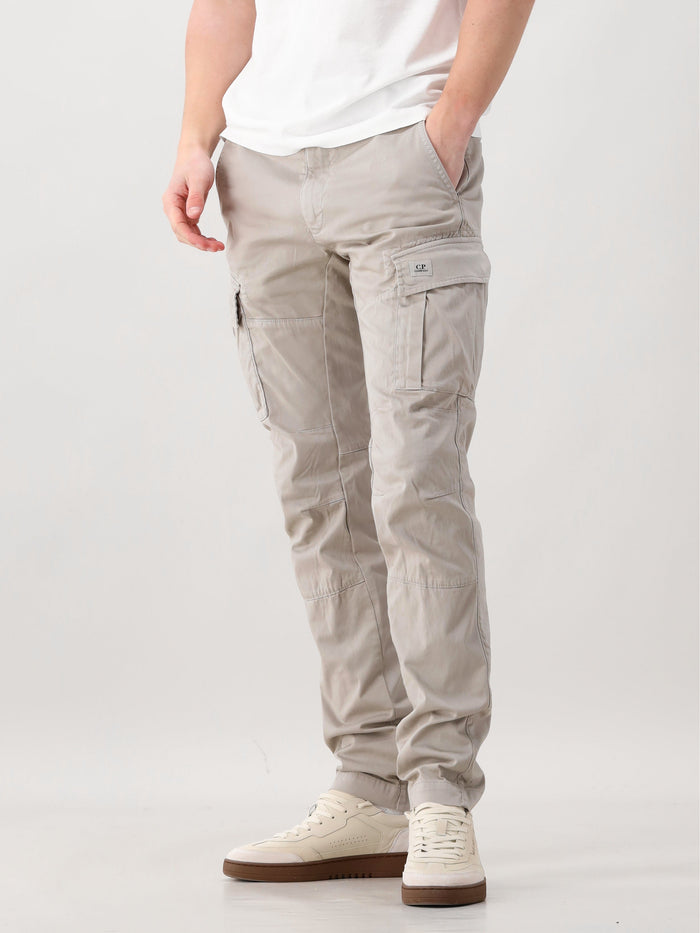 CP Company Broek Grijs Stretch Sateen Ergonomic Cargo Pants