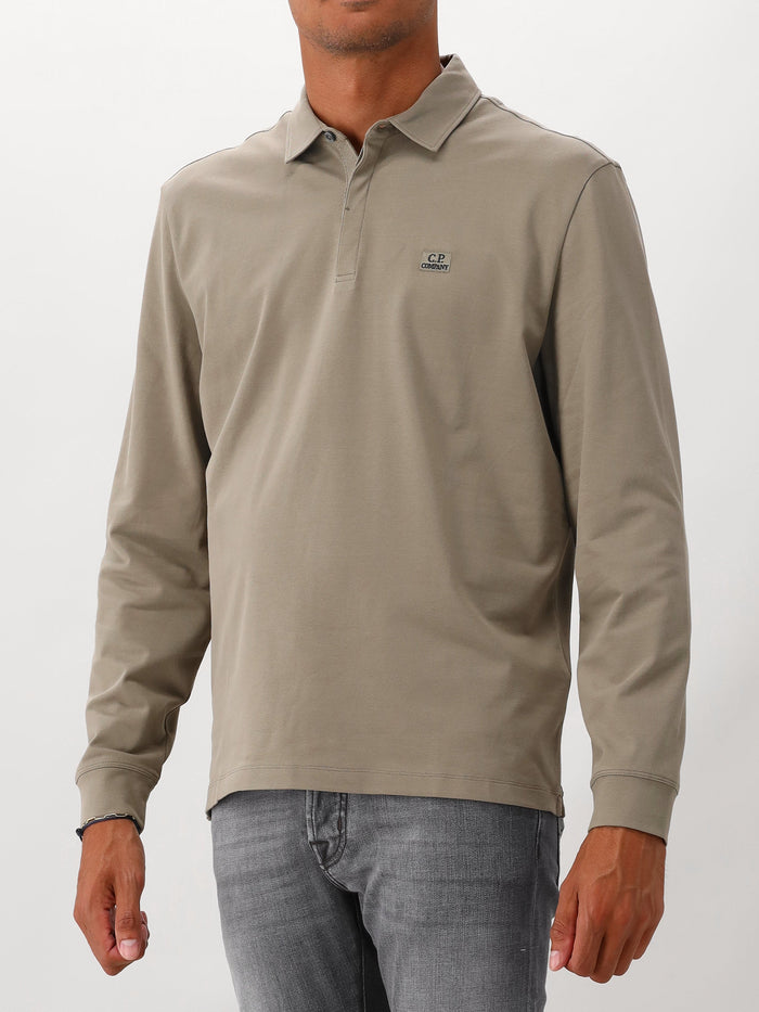 Polo Lange Mouw Groen Stretch Piquet