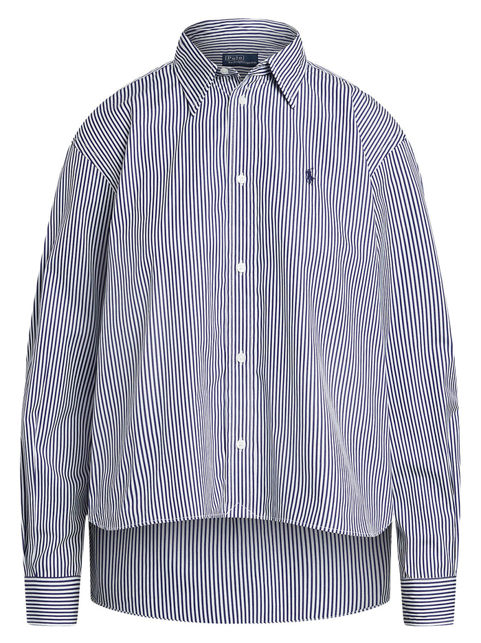 Cropped boxy striped shirt
