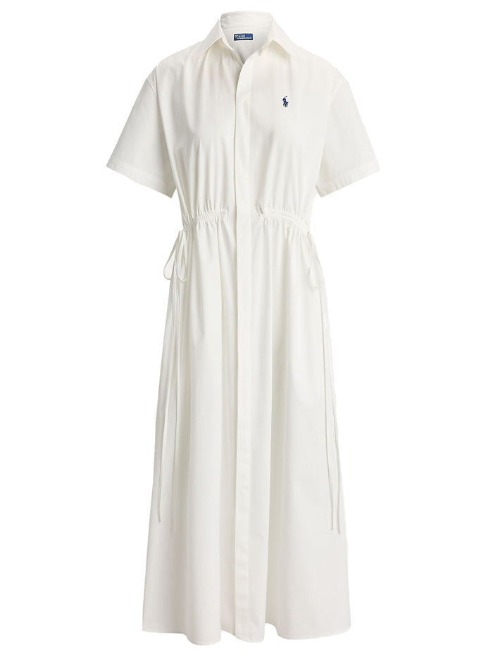 Drawstring midi jurk – Wit