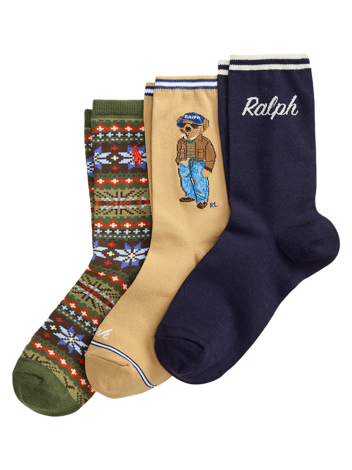 Polo Bear Fair Isle Sokken 3-Pac