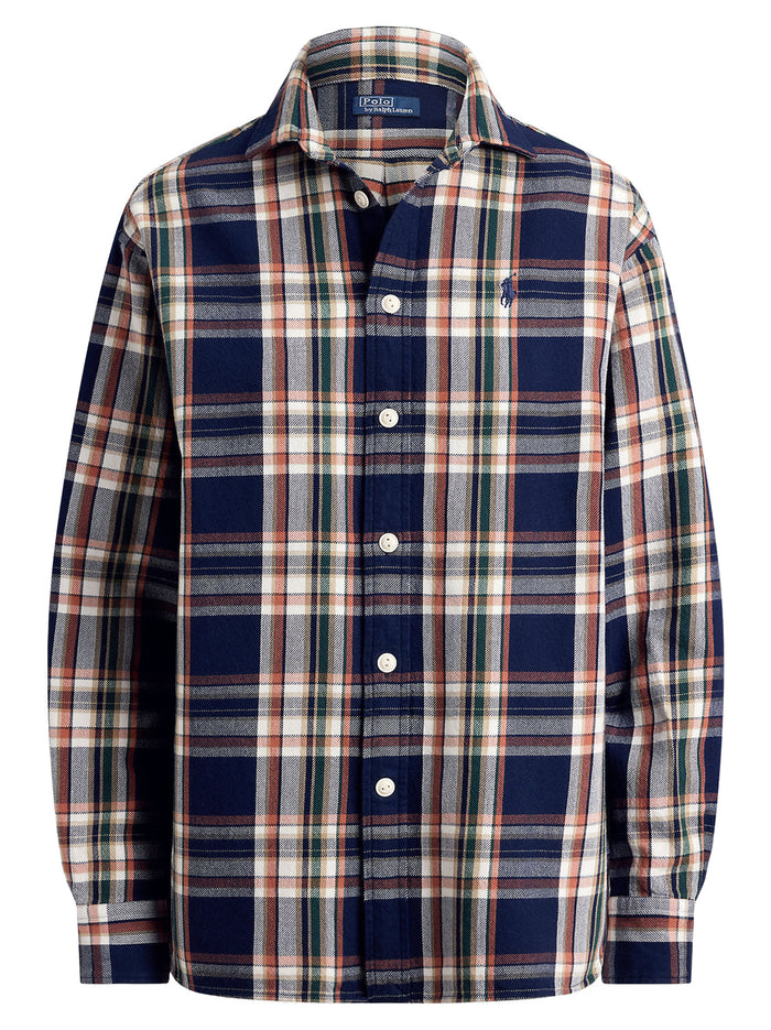 Relaxed Fit Ruitblouse – Blauw