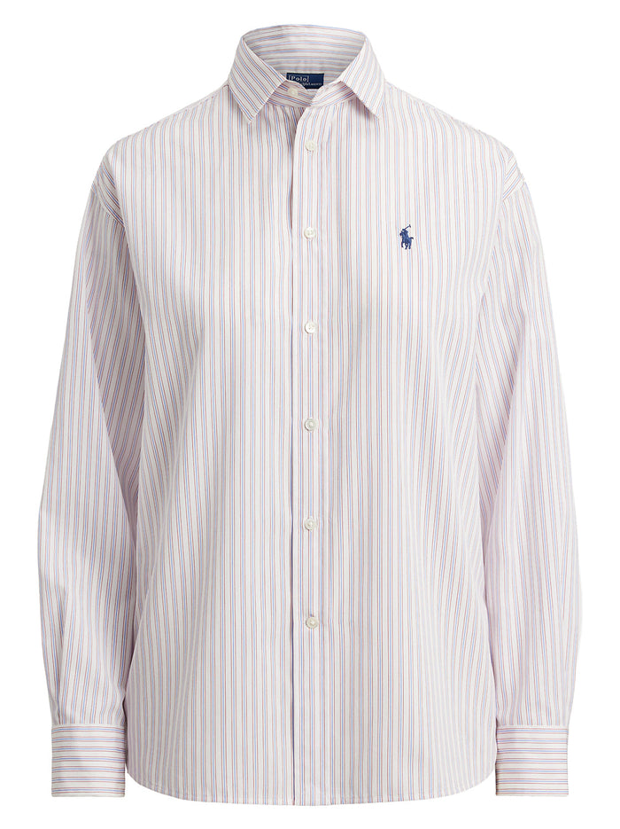 Relaxed fit striped shirt – Wit