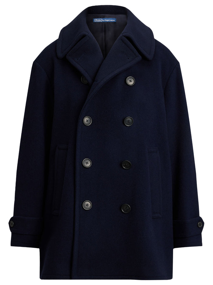 Wool Melton Peacoat – Blauw
